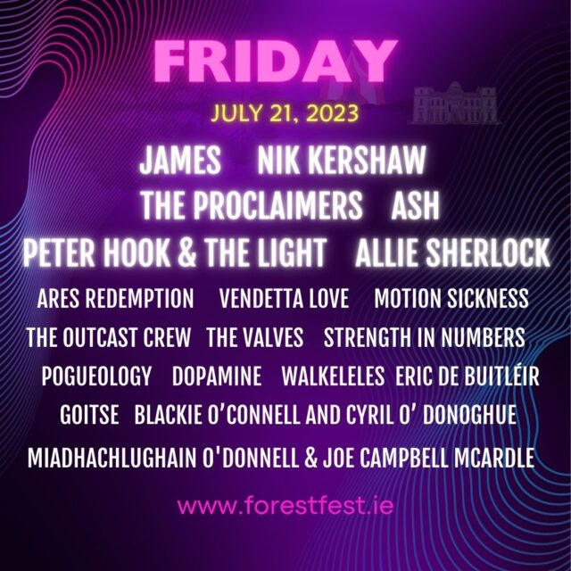 Forest Fest daybyday lineup details revealed Laois Today