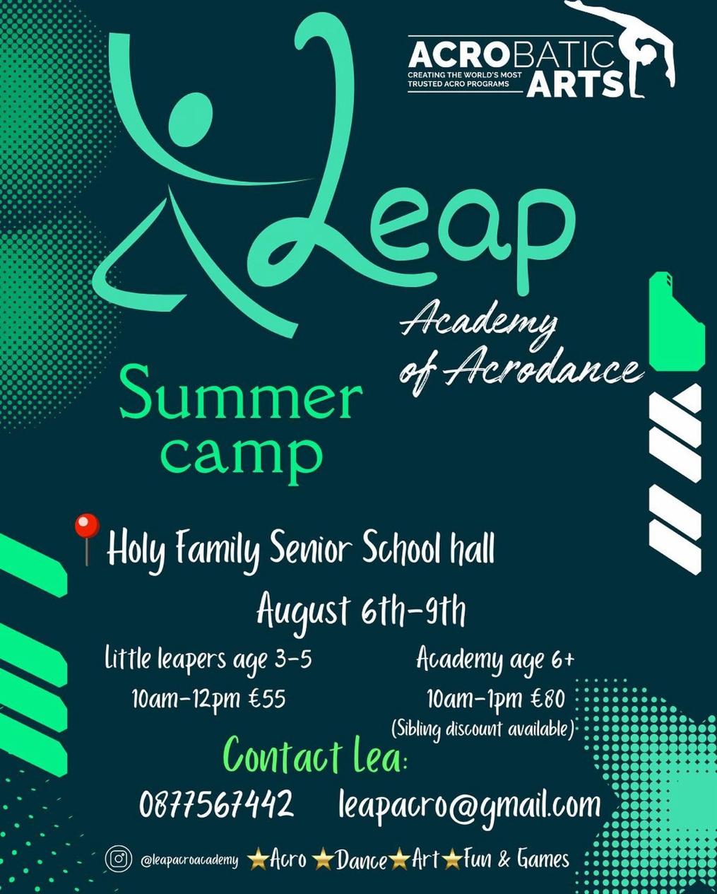 LaoisToday Summer Camp listing 2024 Leap Acrodance Summer Camp