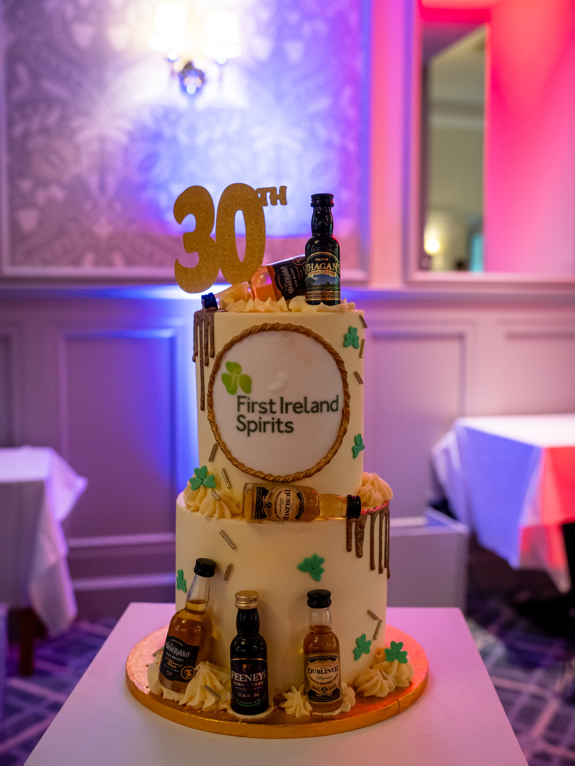 The beautiful cake to make the occasion of First Ireland Spirits 30th anniversary