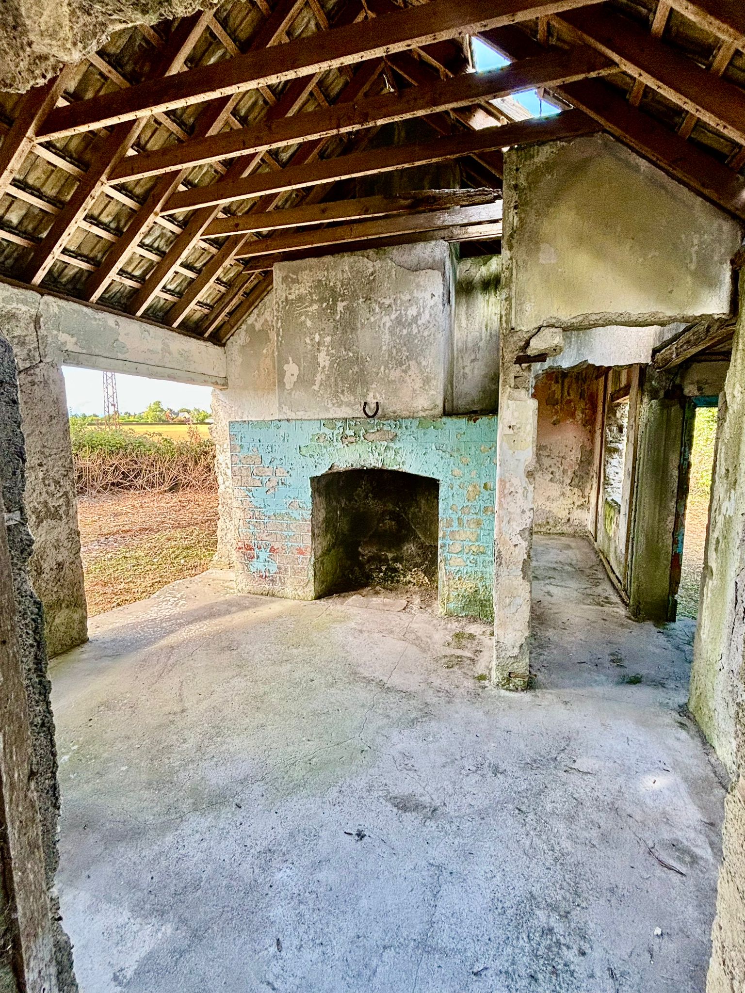 Internal image of derelict cottage at Morette Emo